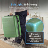 VonHaus 3-piece green hard shell suitcase set - British product