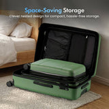 VonHaus 3-piece green hard shell suitcase set - British product