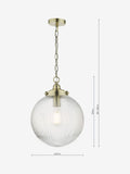 Dar Lighting Tamara ribbed glass pendant ceiling light, UK version