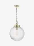 Dar Lighting Tamara ribbed glass pendant ceiling light, UK version