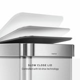 Simplehuman stainless steel rectangular pedal bin 55 litre (British brand)