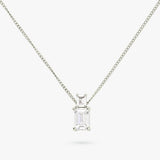 Revere sterling silver pendant necklace with two cubic zirconia, 46cm chain, UK version