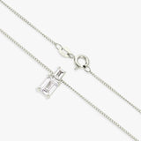 Revere sterling silver pendant necklace with two cubic zirconia, 46cm chain, UK version