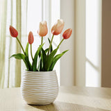 Argos Argos Home Artificial Pink Tulips in White Ceramic Pot - 30cm- Buy online at McGrocer