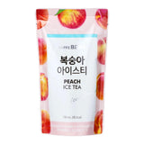 Caffebene peach ice tea pouch beverage, UK version
