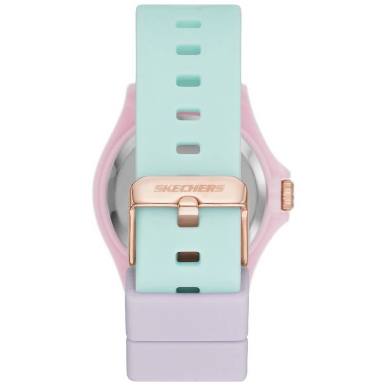 Skechers Rosencrans pastel colours silicone strap watch - British product