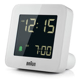 Braun digital alarm clock white with snooze and backlight - British product