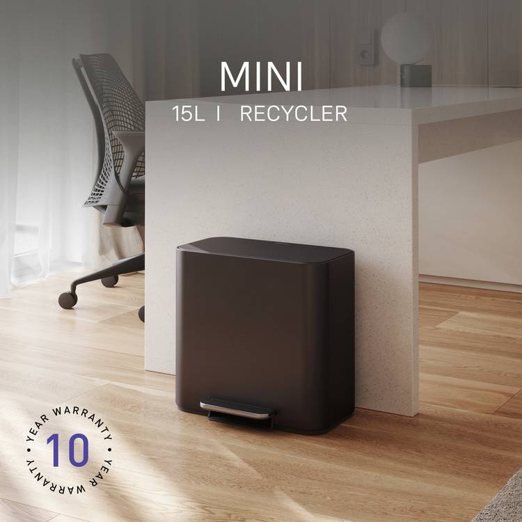 Simplehuman mini recycler pedal bin 15 litre (British brand)