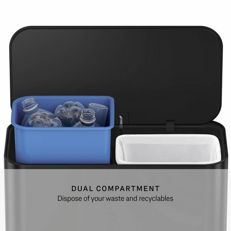 Simplehuman mini recycler pedal bin 15 litre (British brand)