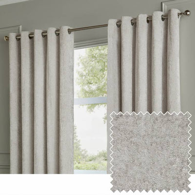 Argos Paoletti Lustre Velvet Eyelet Curtains - Silver - 117x137cm- Buy online at McGrocer