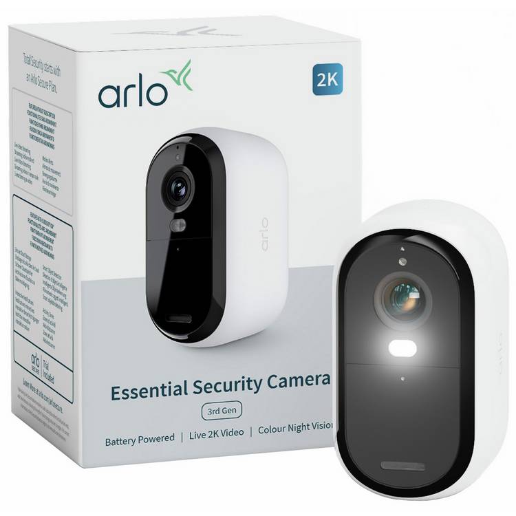 Arlo Essential 3 2K outdoor security camera single pack (British brand)