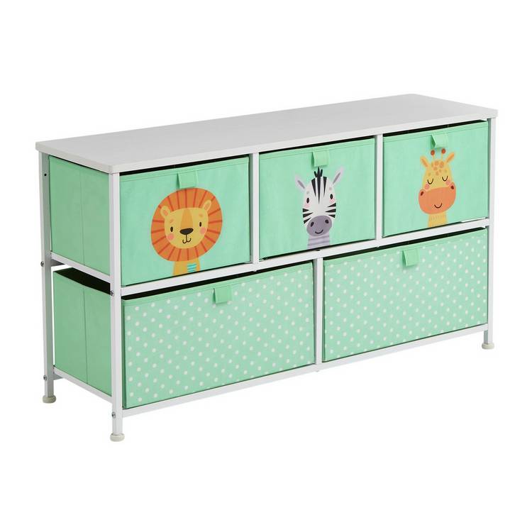 Liberty House Toys Jungle 5 Drawer Storage Unit green, UK version