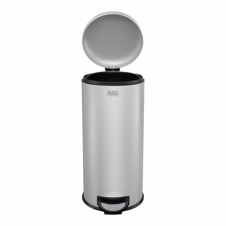 Black+Decker pedal bin grey 30 litre - British product
