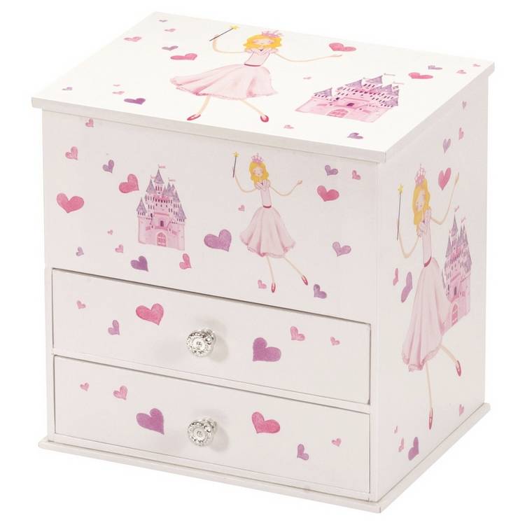 Mele large kids jewellery box musical princess design, imported from the UK