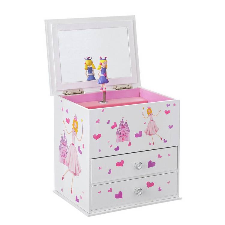 Mele large kids jewellery box musical princess design, imported from the UK