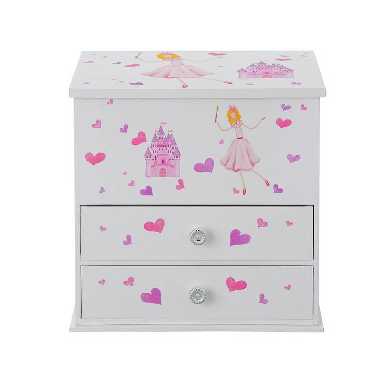 Mele large kids jewellery box musical princess design, imported from the UK