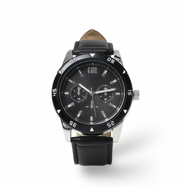 Uncommon Souls watch and bracelet set black leather strap, UK version