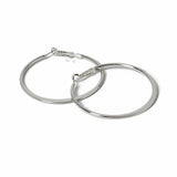 Freedom silver-tone hoop earrings medium knife edge, imported from the UK