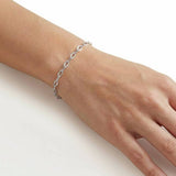 Revere sterling silver diamond cut oval belcher bracelet 18cm, UK version