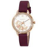 Argos Radley Stone Set Bezel Cranberry Red Leather Strap Watch 32mm- Buy online at McGrocer