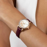 Radley watch stone set bezel cranberry red leather strap 32mm, UK version