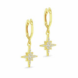 Argos Revere 18ct Gold Plated Sterling Silver Cubic Zirconia North Star Drop Earrings- Buy online at McGrocer
