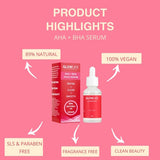 Glowlife AHA BHA face serum 30ml, UK version