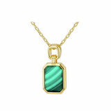 Revere gold plated malachite necklace with adjustable chain, UK version