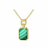 Revere gold plated malachite necklace with adjustable chain, UK version