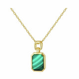 Revere gold plated malachite necklace with adjustable chain, UK version