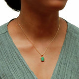 Revere gold plated malachite necklace with adjustable chain, UK version