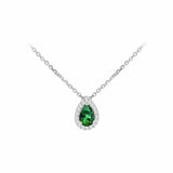 Revere teardrop green cubic zirconia necklace, imported from the UK