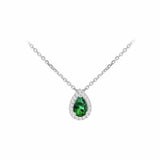 Argos Revere Sterling Silver Teardrop Green Cubic Zirconia Necklace- Buy online at McGrocer