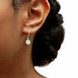 Revere sterling silver hexagon huggie earrings cubic zirconia, imported from the UK
