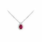Argos Revere Sterling Silver Teardrop Red Cubic Zirconia Necklace- Buy online at McGrocer
