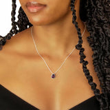 Revere silver teardrop necklace with red cubic zirconia (British brand)