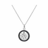 Revere rhodium plated pendant with black cubic zirconia, UK version