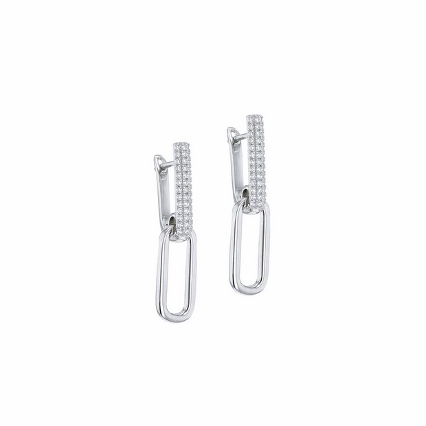 Revere cubic zirconia drop earrings sterling silver, UK version