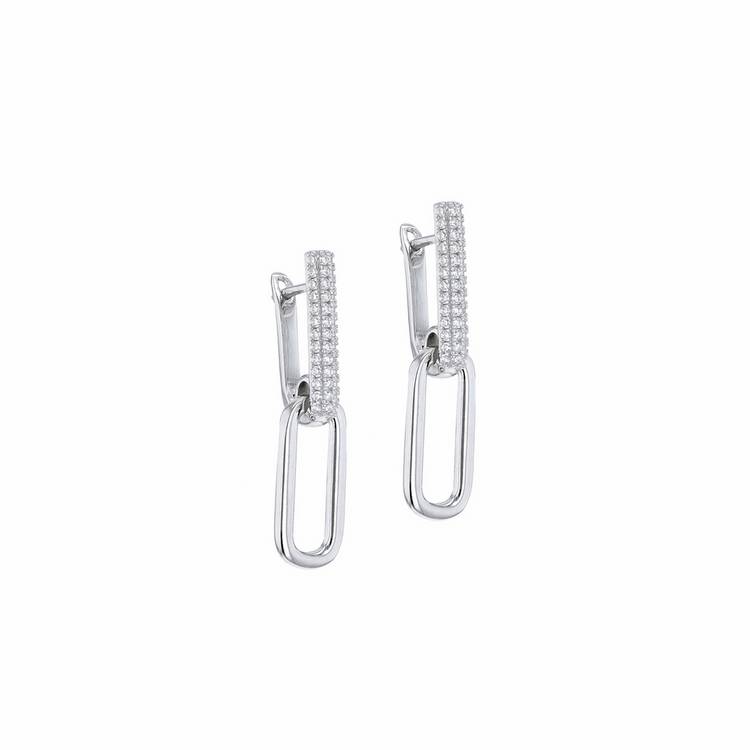 Revere cubic zirconia drop earrings sterling silver, UK version