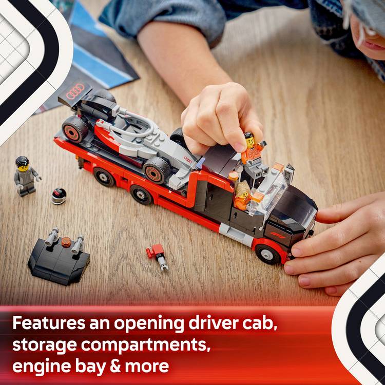 LEGO F1 Display Truck with Audi race car toy, UK version