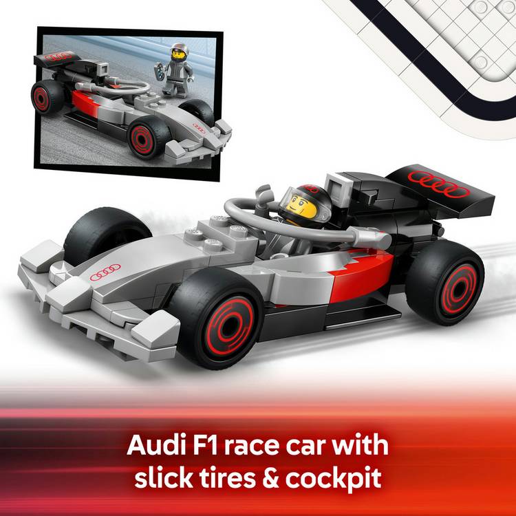 LEGO F1 Display Truck with Audi race car toy, UK version