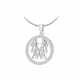 Revere sterling silver Gemini zodiac pendant necklace - British product