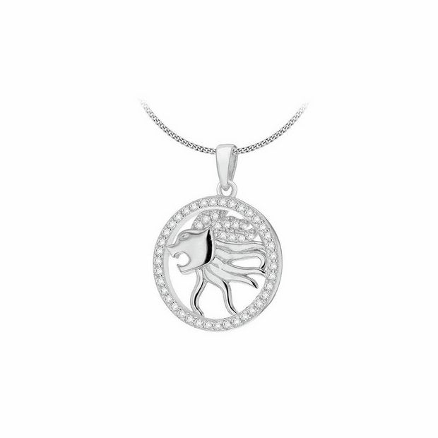 Revere sterling silver Leo zodiac pendant necklace (British brand)