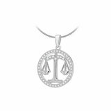 Revere sterling silver Libra zodiac pendant 46cm chain - British product