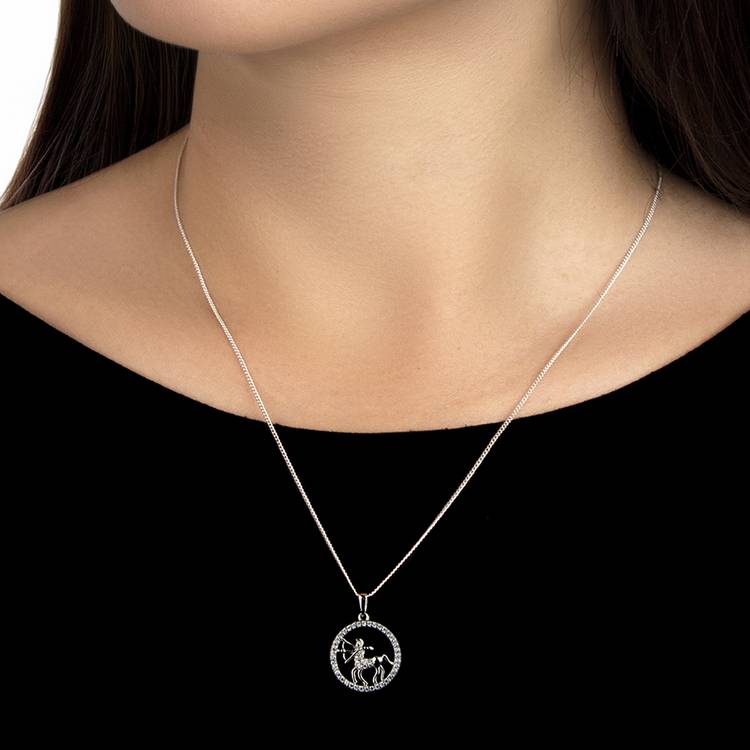 Revere sterling silver Sagittarius zodiac pendant necklace (British brand)