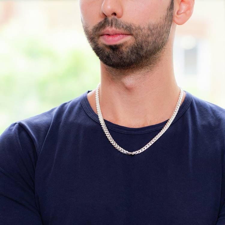 Revere sterling silver Cuban curb necklace chain 51cm 6.75mm, UK version