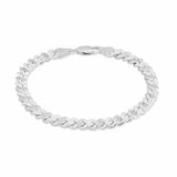 Argos Revere Sterling Silver Diamond Cut Stardust Curb Bracelet 20cm- Buy online at McGrocer