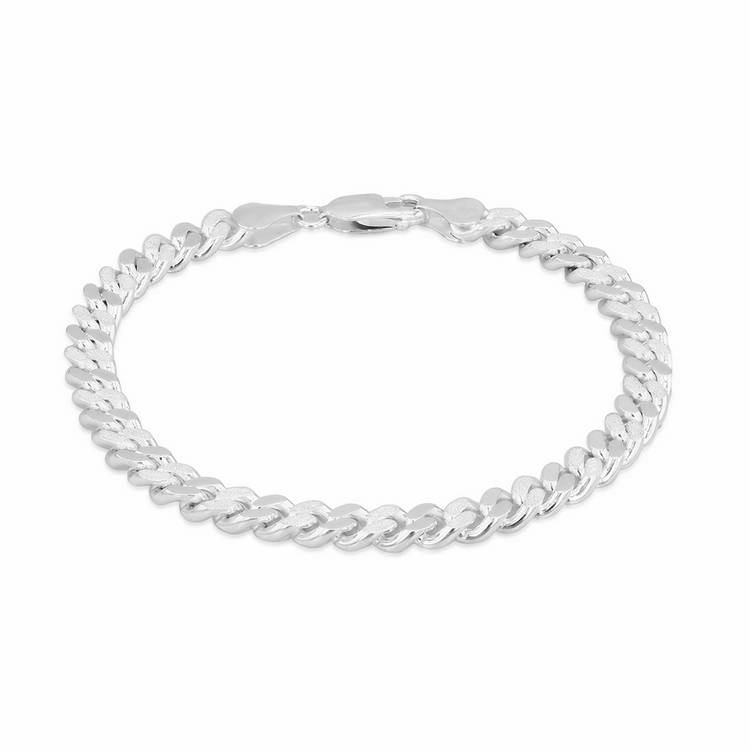 Revere sterling silver diamond cut stardust curb bracelet 20cm, imported from the UK