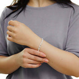 Revere sterling silver diamond cut stardust curb bracelet 20cm, imported from the UK