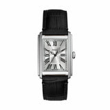 Fossil Carraway black croco leather watch with silver dial, UK version